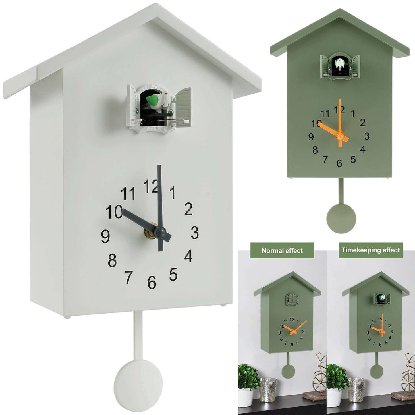 Contemporary Cuckoo Quartz Wall Clock