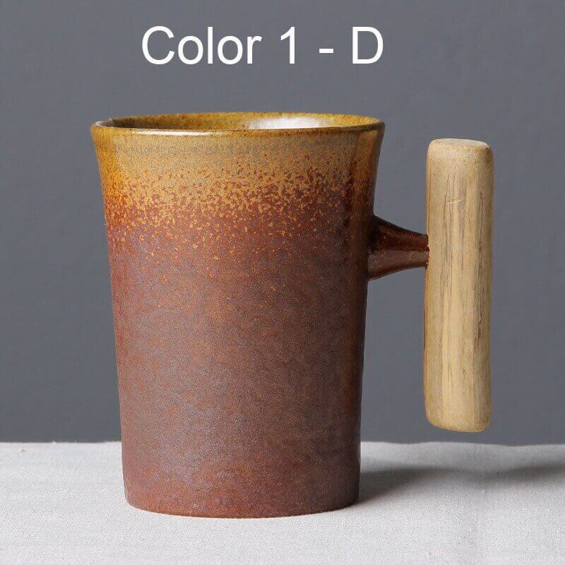 Japanese Retro Mug with Rust Glaze and Wooden Handle, Nauradika of London, autopostr_pinterest_51712, coffee cups, coffee mugs, cups, mugs
