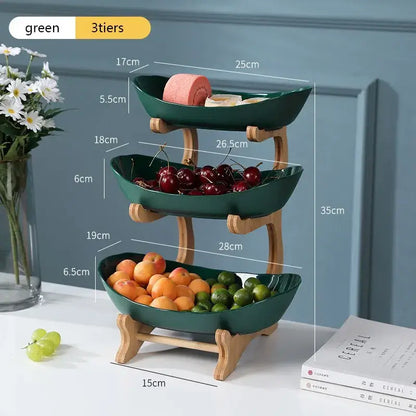Elegant Tiered Fruit Bowl - Space-Saving & Durable Design