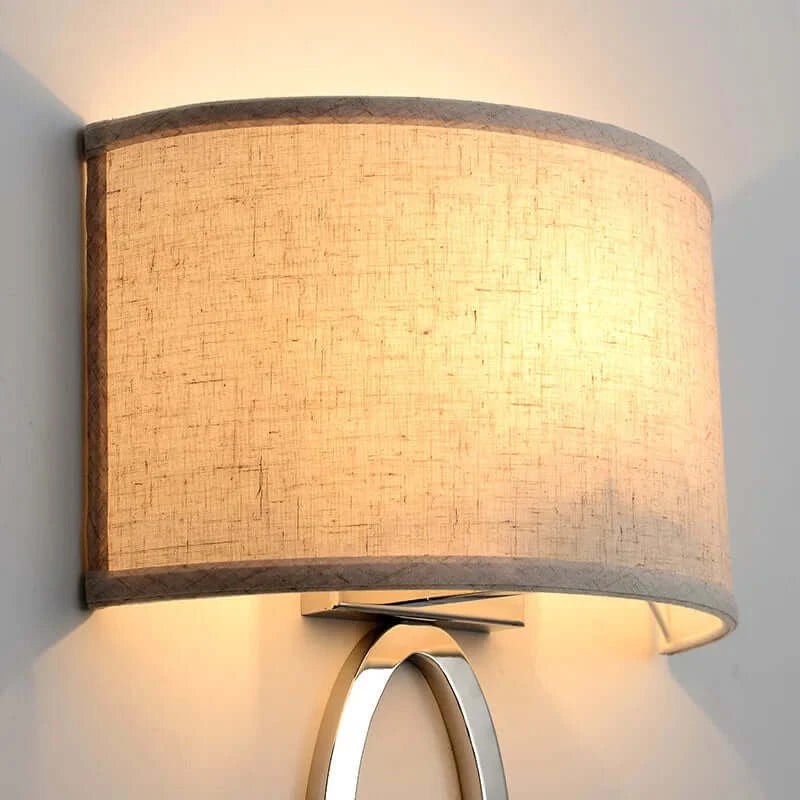 Classic American Bedside Lamp with Fabric Lampshade