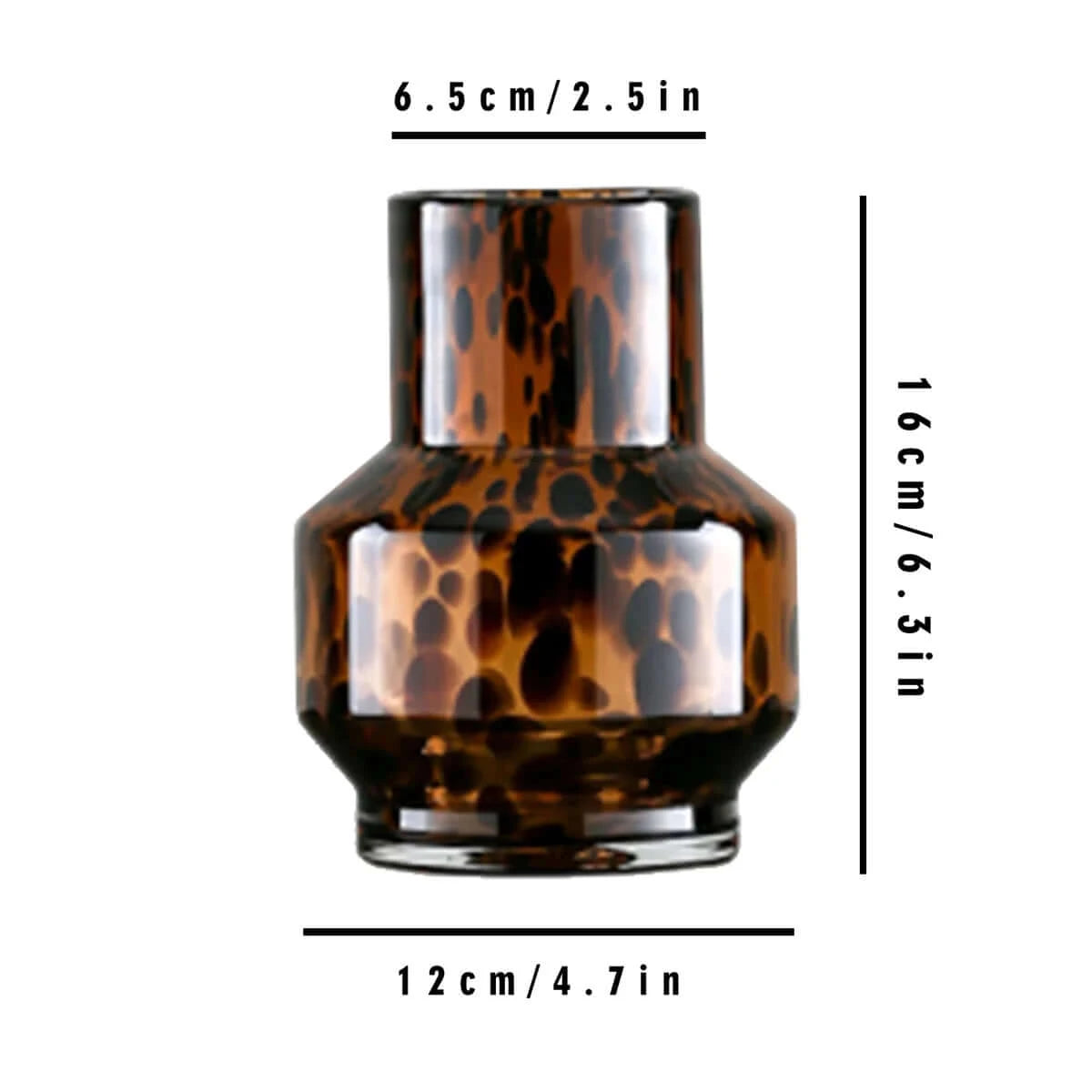 Light Luxury Leopard Glass Vase - Nauradika Home Accents