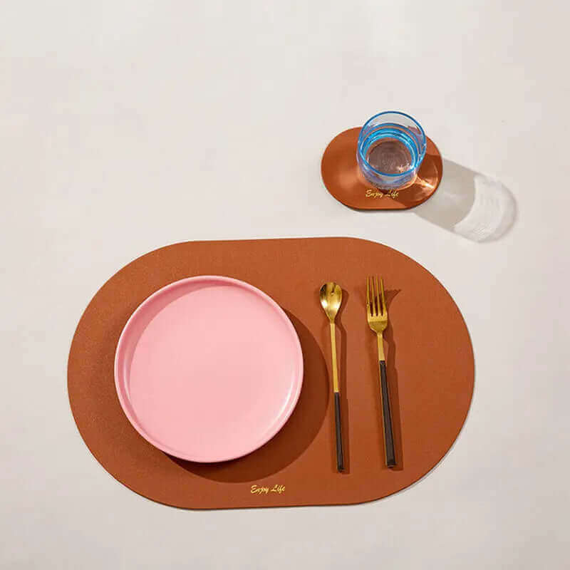80s Revival Colourful faux Leather Placemats and coaster, Nauradika of London, Dining & Bar, home ware, Homeware, kitchen, Mats & Pads