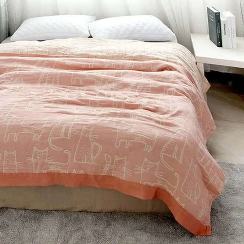 Cat Themed Cotton Bed Spread