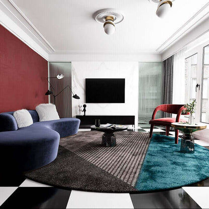 Luxury Plush & Dark Bauhaus Inspired Round Carpets