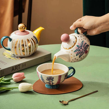 Hand-painted Exotic Tea Set