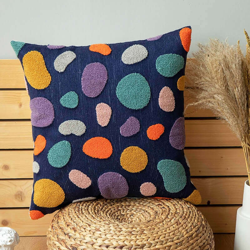 Dot Embroidered Pillow Cover