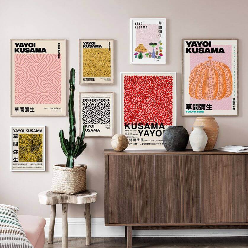 Yayoi Kusama Abstract Premium Posters, Nauradika of London, poster, posters, prints, wall art, wallart, yayoi kusama
