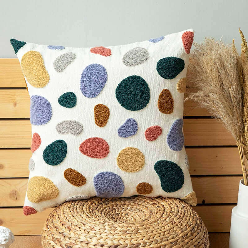 Dot Embroidered Pillow Cover, Nauradika of London, autopostr_pinterest_51712, gift, pillow cases, pillow covers, soft furnishing, throw pillow cover