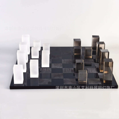 Modern style chess set, Nauradika , autopostr_pinterest_51712, chess set, decor, decoration, decorative accessories, glass chess, glass chess set, minimalist chess set