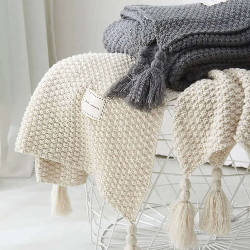 Nordic Style Knitted Throw, Nauradika of London, bedding, Bedding & Furniture, Beds, blanket, Blankets, soft furnishing, Throws & Patchwork Quilts