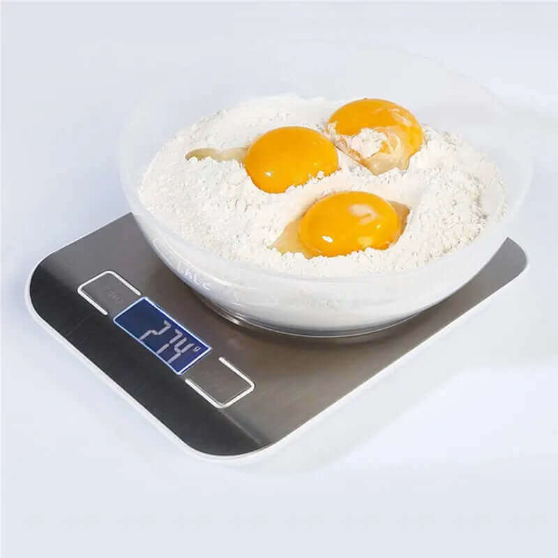 Rechargeable stainless steel electronic scales, Nauradika of London,