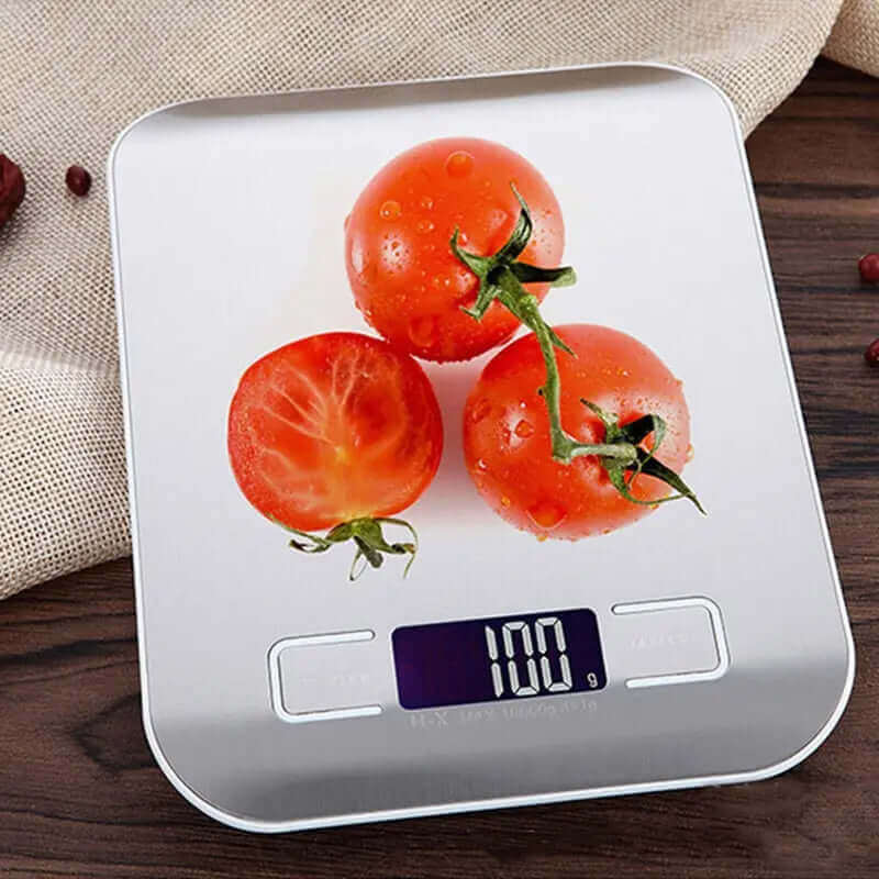 Rechargeable stainless steel electronic scales, Nauradika of London,