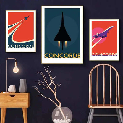 Retro Concorde Airplane Posters on Canvas, Nauradika of London, artwork, autopostr_pinterest_51712, poster, posters, wallart