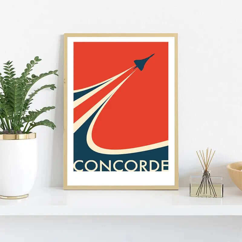 Retro Concorde Airplane Posters on Canvas