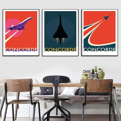 Retro Concorde Airplane Posters on Canvas, Nauradika of London, artwork, autopostr_pinterest_51712, poster, posters, wallart