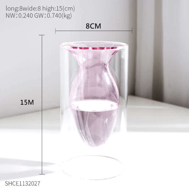 Handmade curvy Tall glass vase