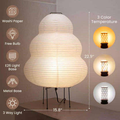 Japanese White Rice Paper Table Lamp