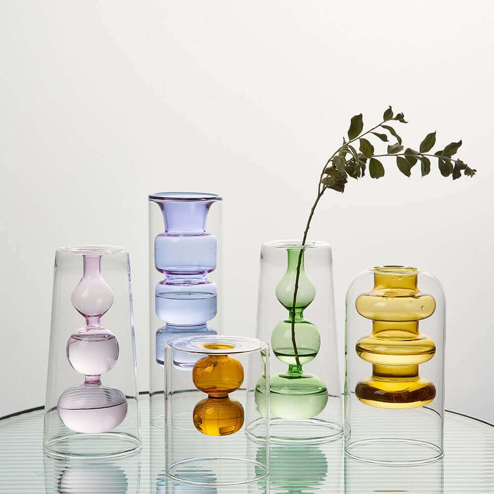 Handmade curvy Tall glass vase, Nauradika of London, autopostr_pinterest_51712, glass vase, modern glass vase, modern vase, vase, Vases