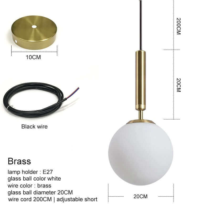 Modern Gold Glass Ball Pendant