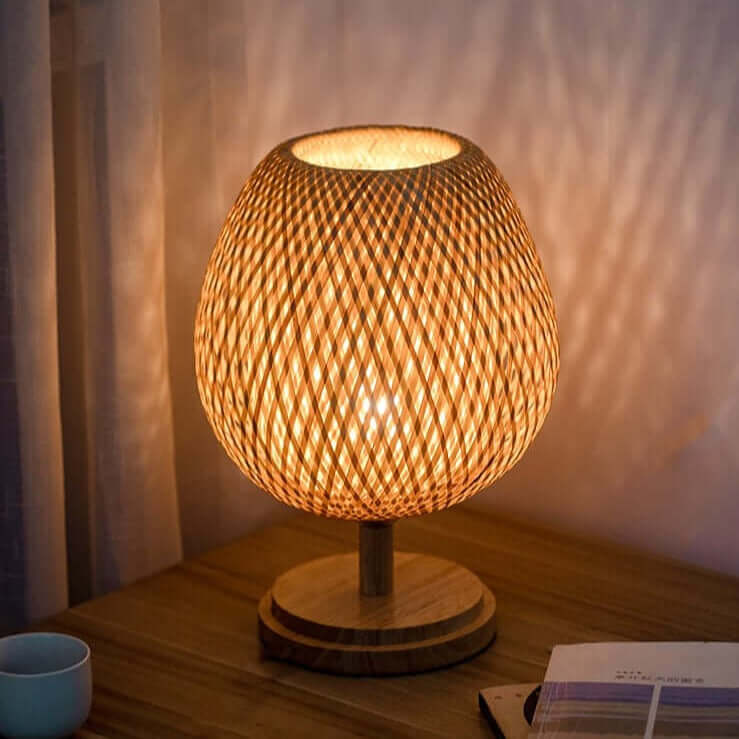 Bamboo Table Lamp, Nauradika , bamboo lamp, golden light, lamp, light, lighting, lightings, table lamp