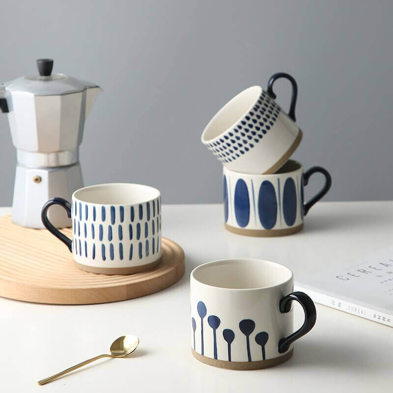 Hand-painted Retro Ceramic Mugs - come in 8 different patterns