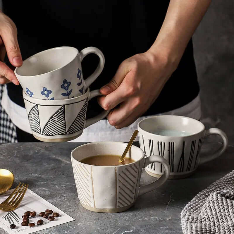 Set of 2 Hand-painted Ceramic Cup, Nauradika of London, autopostr_pinterest_51712, ceramic cups, coffee cups, creative cups, cups, design cups, designer coffee cups, mugs, tea cups, Teacups
