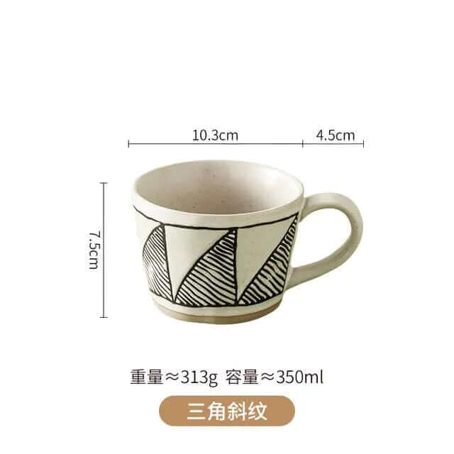 Set of 2 Hand-painted Ceramic Cup