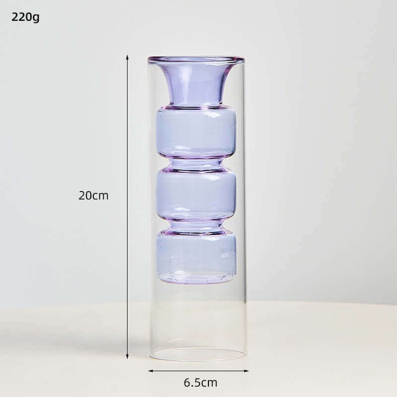 Handmade curvy Tall glass vase