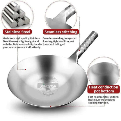 Stainless Steel Wok, Nauradika of London, chinese wok, home ware, Homeware, kitchen, Other Kitchen Tools & Gadgets, wok