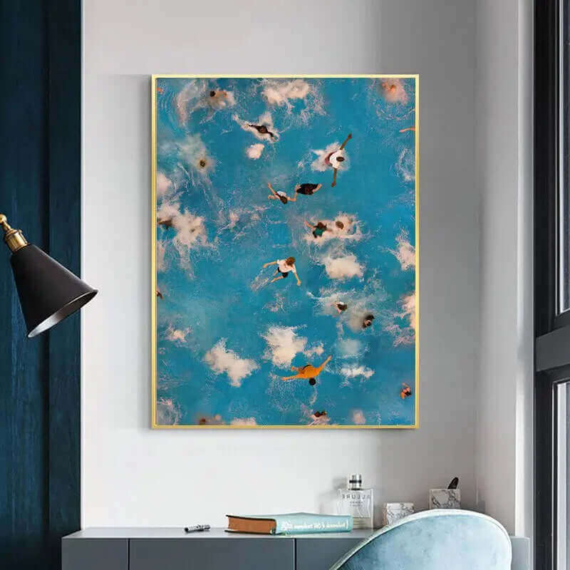 Swimming Pool Aerial Photography On Canvas, Nauradika of London, areal photo print, artwork, autopostr_pinterest_51712, pool poster, poster, posters, print, prints, summer prints, swimming poster, wall art, wallart