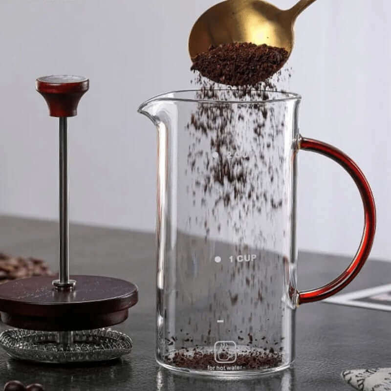 Unique Glass French Press for espresso, Nauradika of London, home ware, Homeware, kitchen