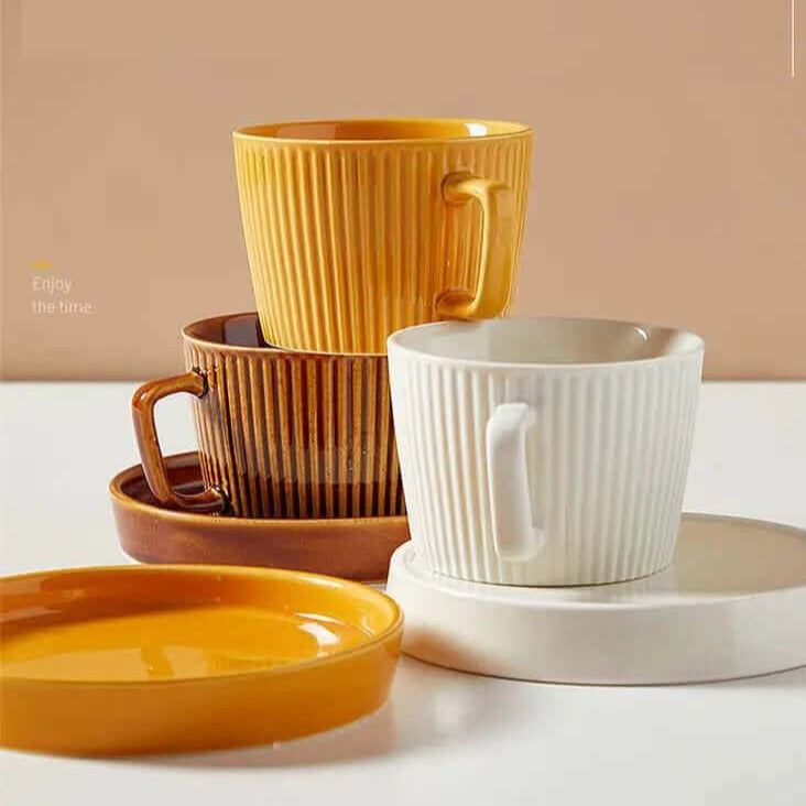 Mug céramique avec Couvercle bois – ' natural word ' -12 x 8.5 Cm